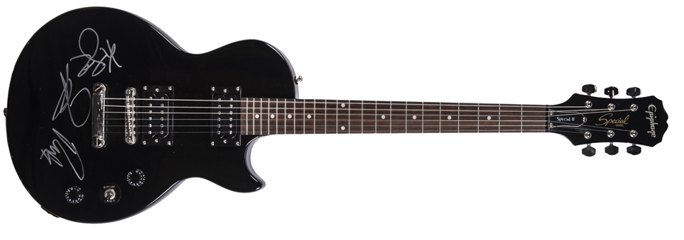 Jonas Brothers Multi-Signed Black Epiphone Guitar (PSA/DNA)